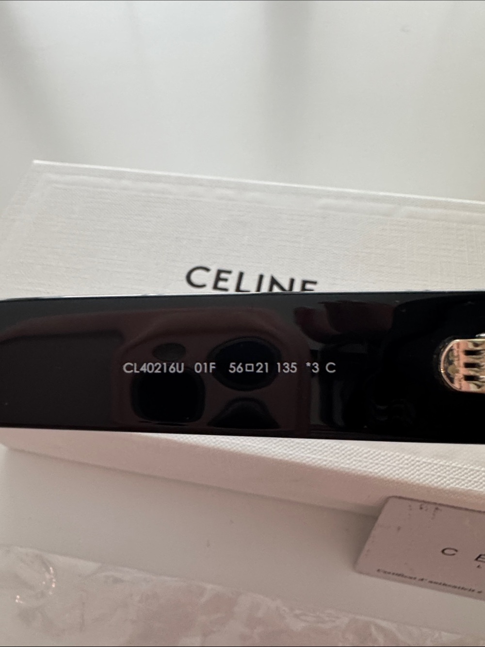 NWT-Celine Triomphe 04 Black Oversized Square Sunglasses in Acetate. - Picture 3 of 6